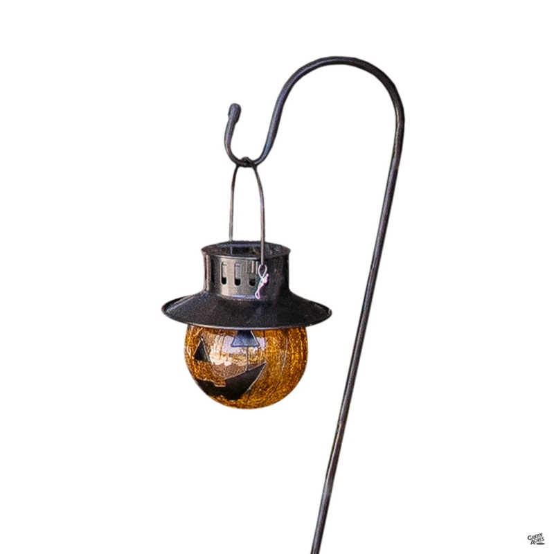 Glass Pumpkin Solar Garden Stake