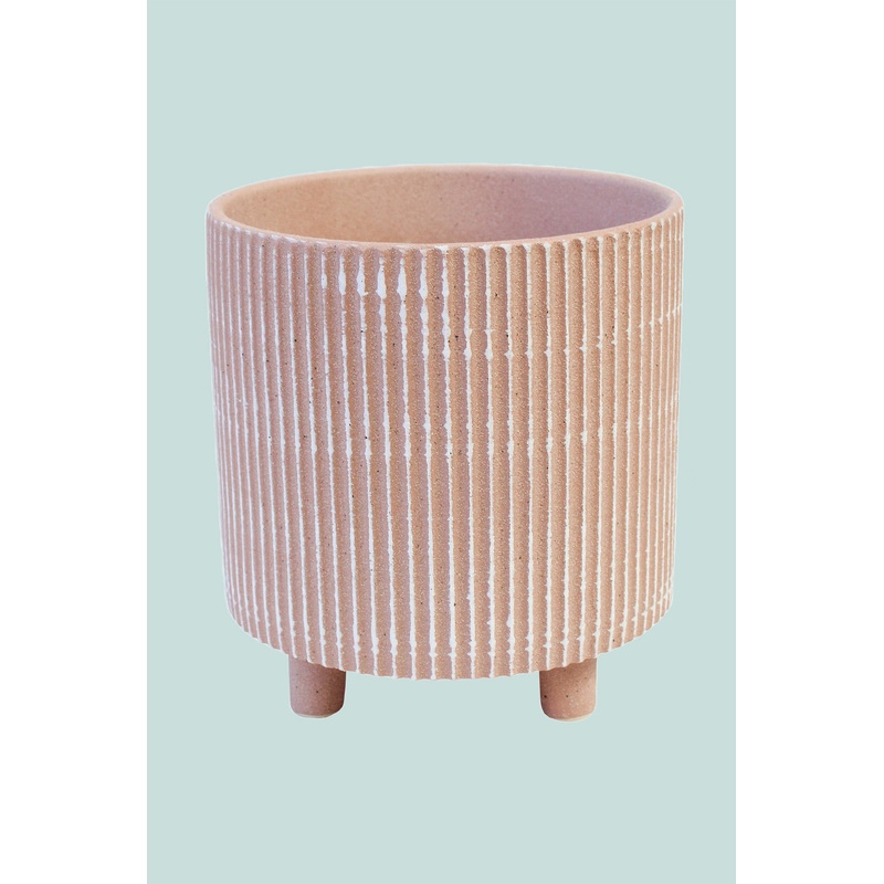 Pacifico Pinstripe Terracotta Planter – Fits Medium Plants