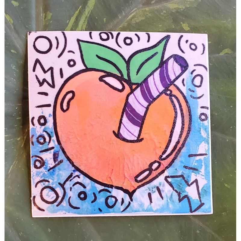 Peach Pop Art Sticker