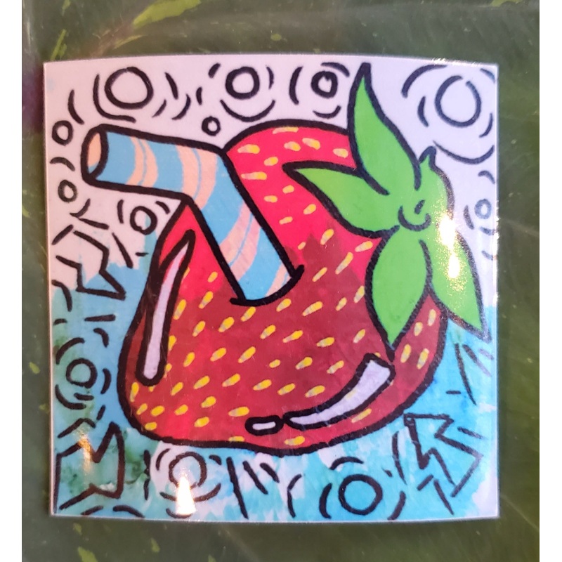Strawberry Pop Art Sticker