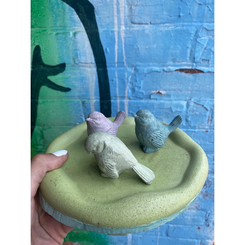 Concrete Birds|green|teal and pink|Blue