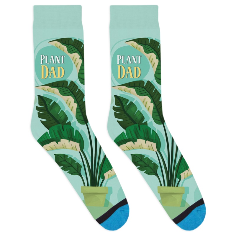 Plant Dad Teal Socks|S