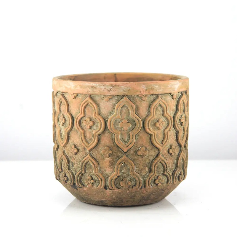 Ornament Relief Planter, Earth