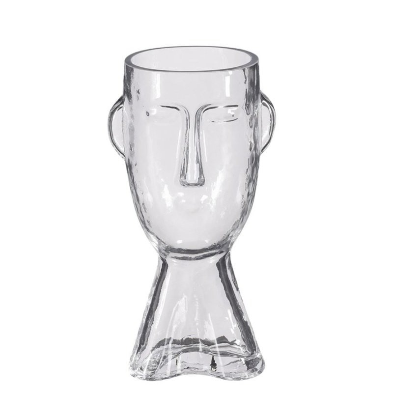 Glass face vase