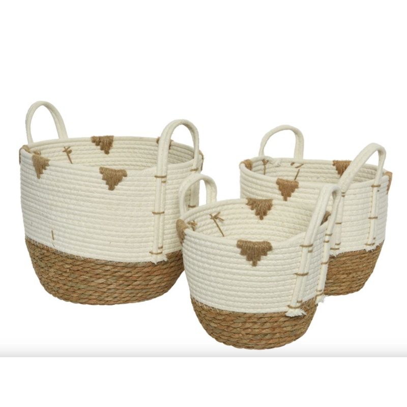 White cotton basket my|large|medium|small