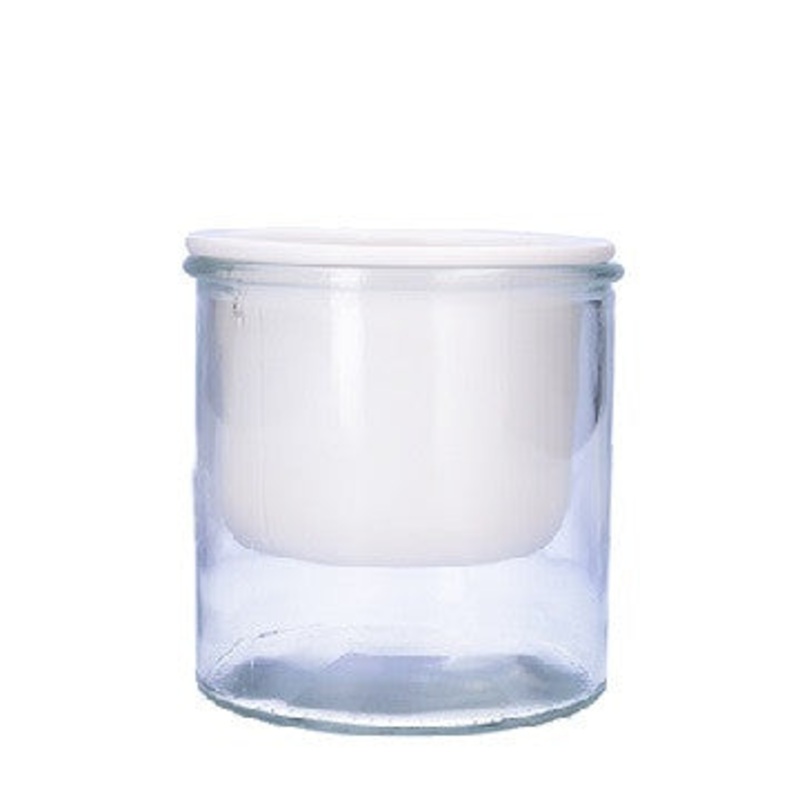 Glass Malga Pot+glass|D11.5*12.5cm|D14.5*15.5cm