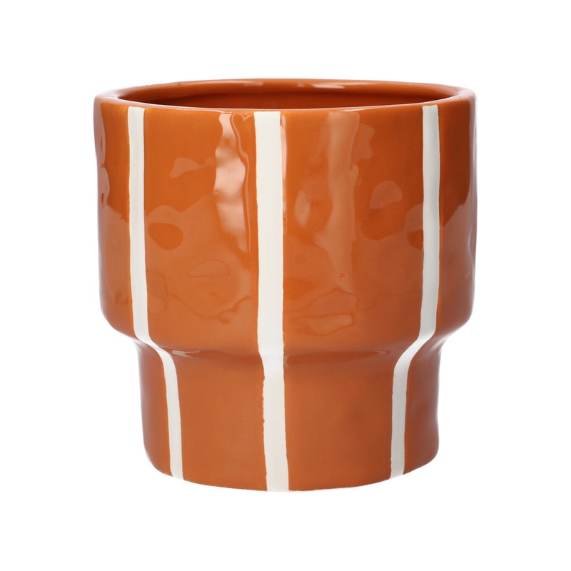 Ariona Pot Petrol Terra+white Stripes