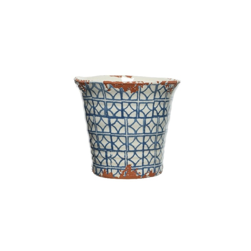 Pot Coz Blue Design circle D14x H13.5cm