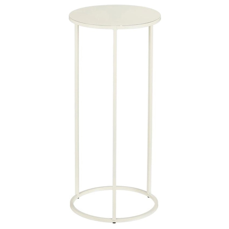 White round metal plant stand