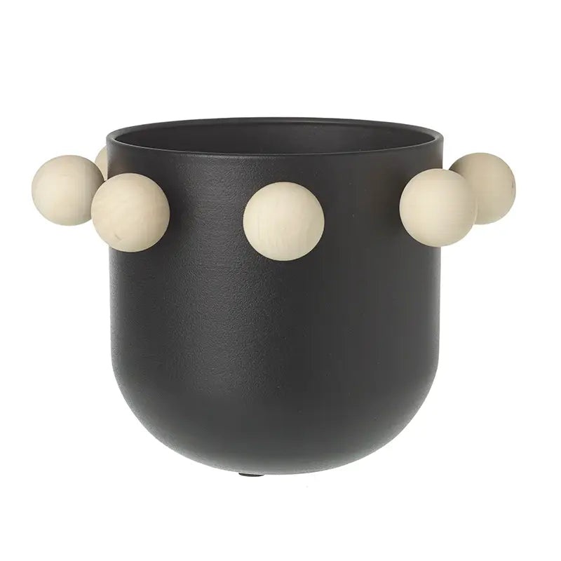 Black and White Pom Pom Pot