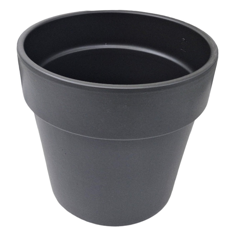 Calima Black Pot with Saucer|19 x 18 cm|24 x 21cm
