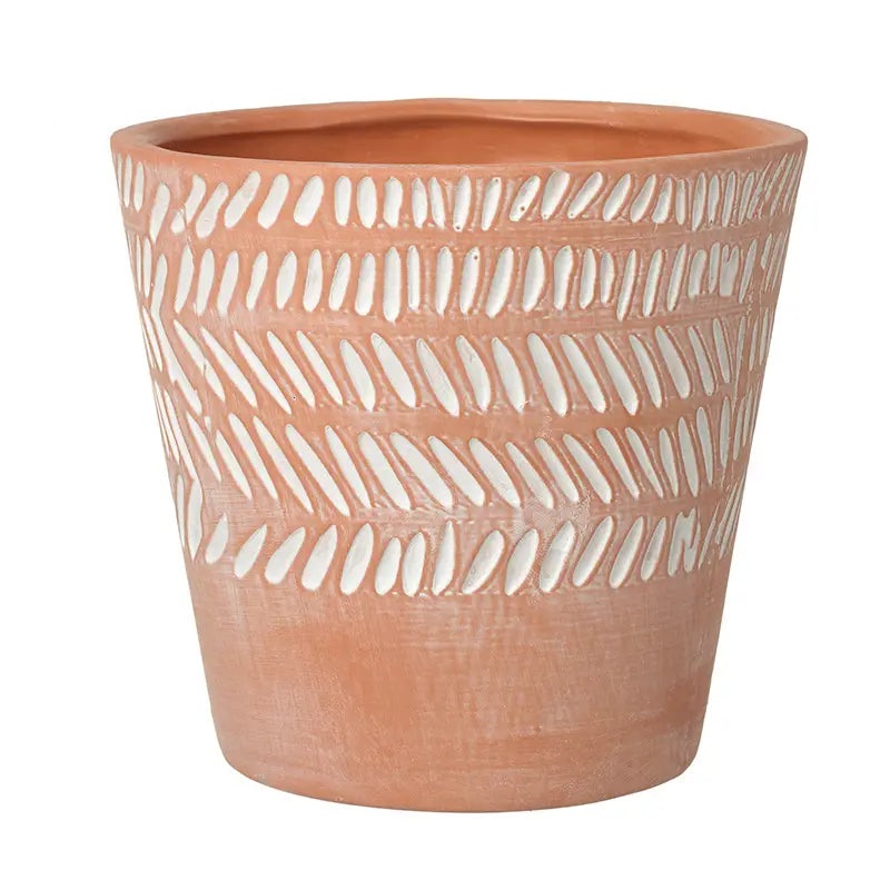 Terracotta Zigzag Pot|Small 10.8×10.8x10cm|Large 13.5×13.5x13cm