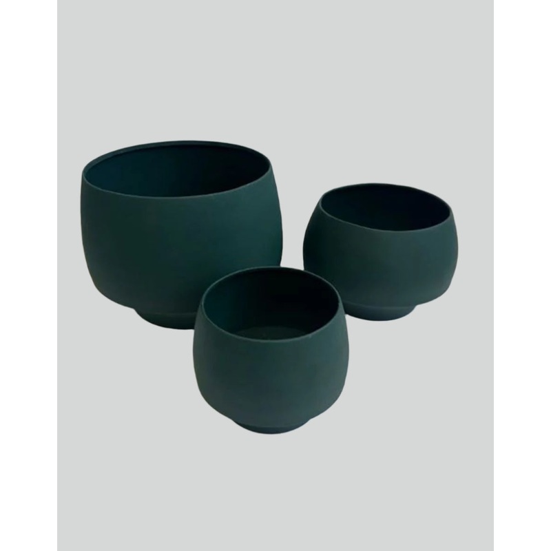Modern Green Metal Planter  3 Sizes