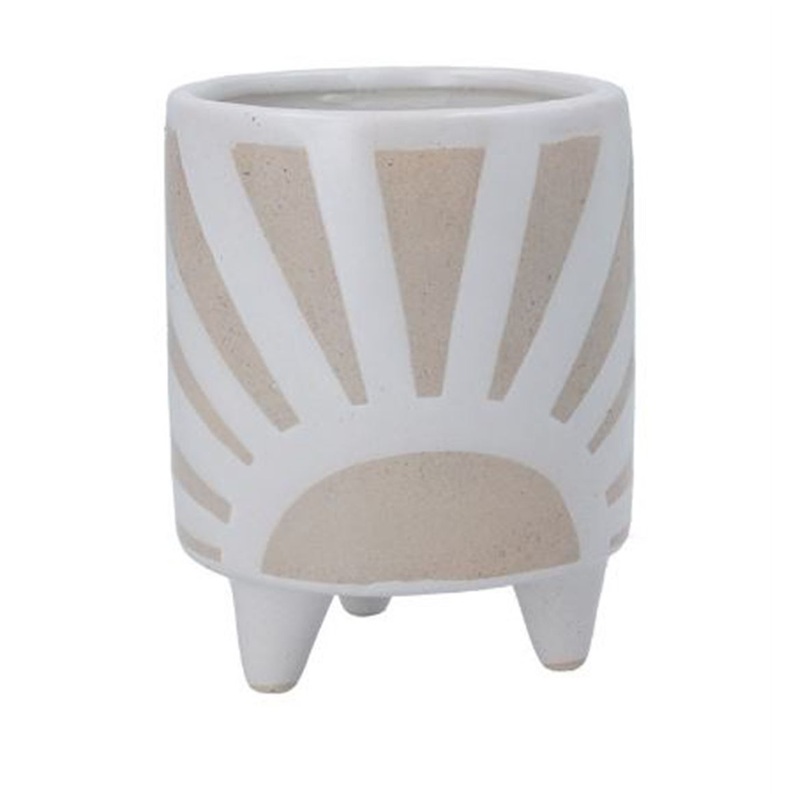 Sunrise Design Tripod Pot  White & Natural