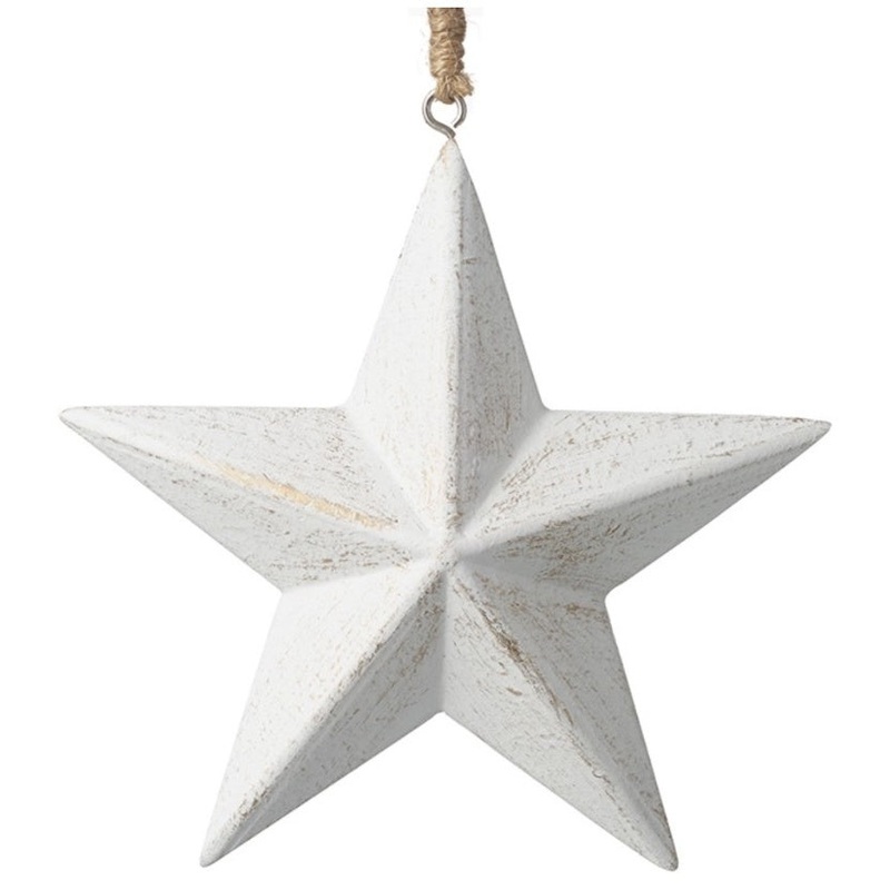 Rustic Wooden Star Hanging Christmas Decoration