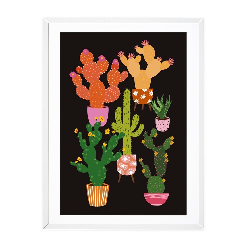 Hey Cacti After Dark A4 Print
