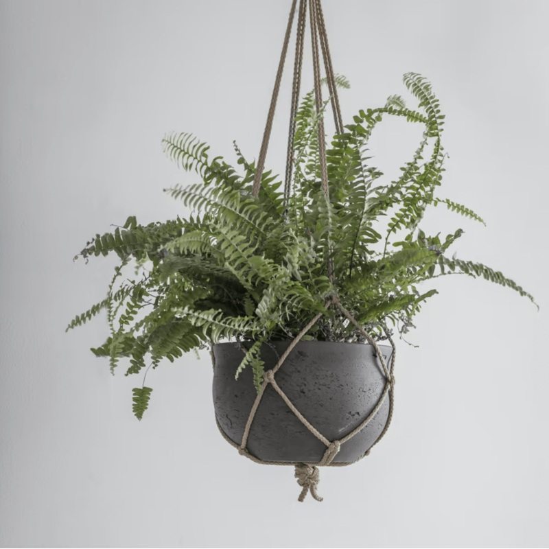 Stratton Hanging Pot|18cm|Black|Stone