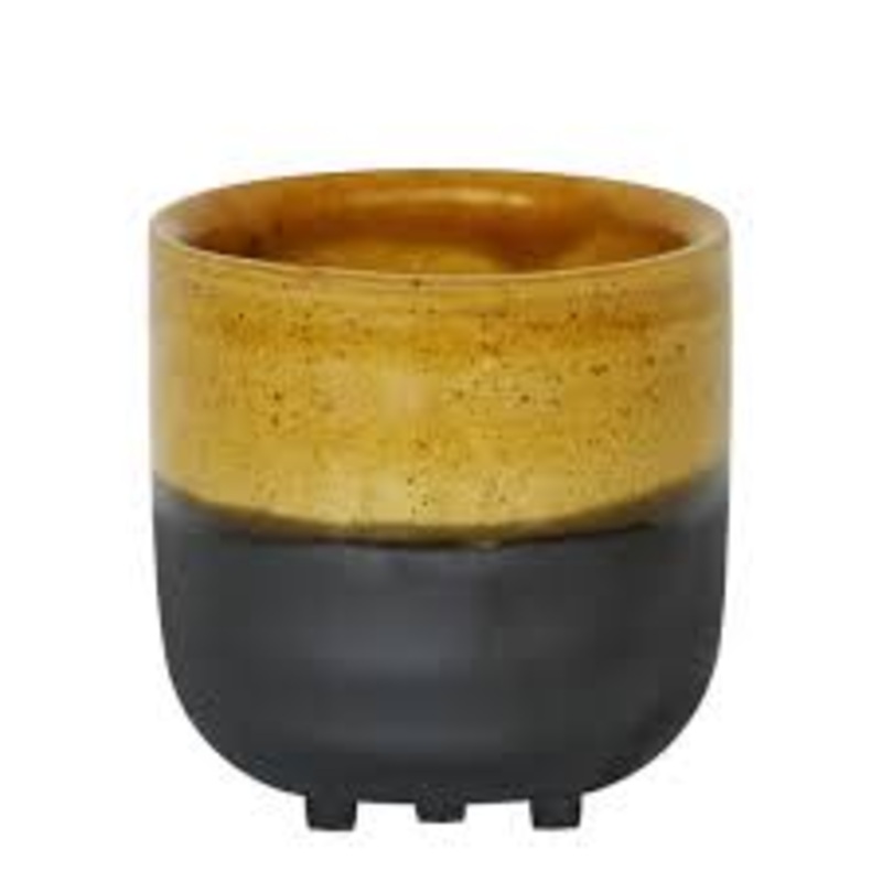 Amber Reactive Glaze Planter with Feet
