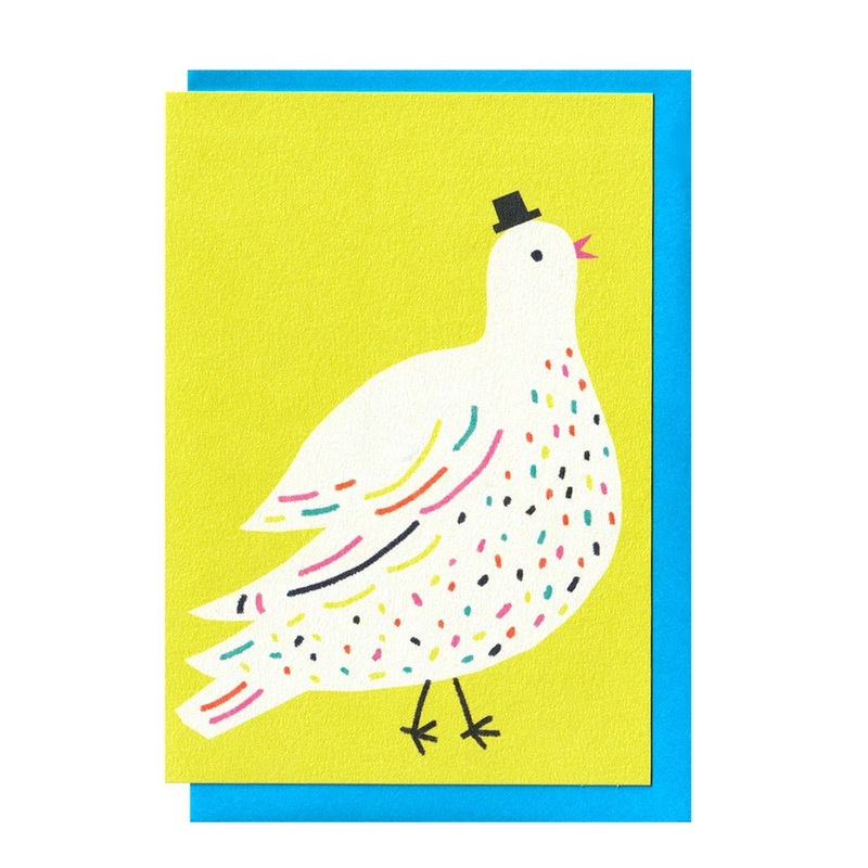 Bird in Hat Greetings Card