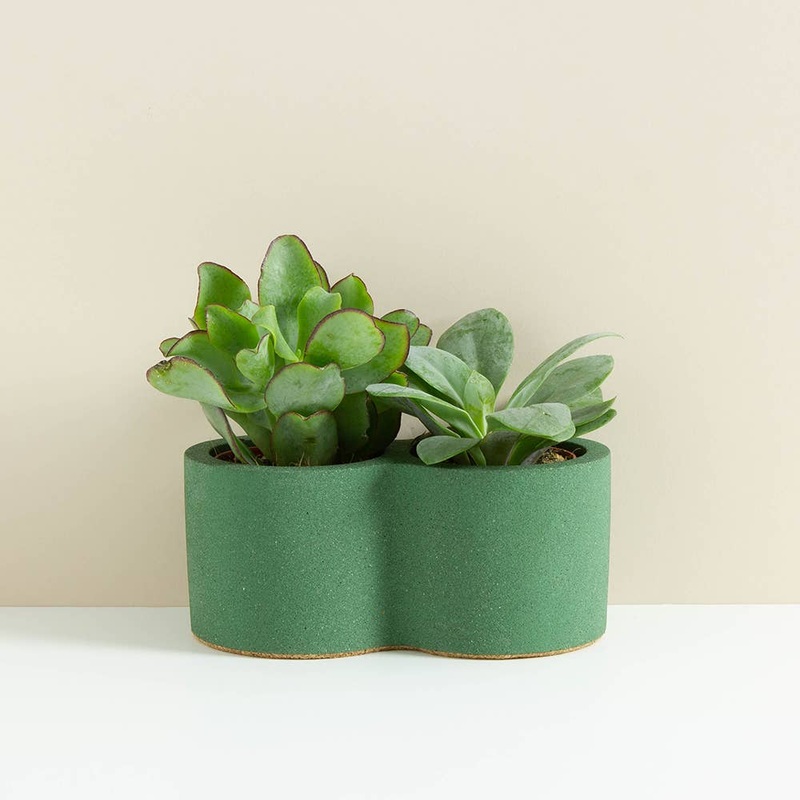 Bottle Green Rowan Double Planter