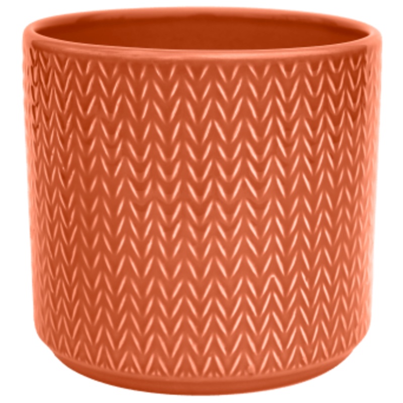 Chevron Planter in Sienna Orange