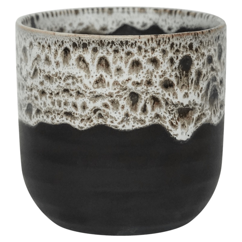 Marble Reactive Glaze Planter|12cm|17cm|Brown|Ceramic