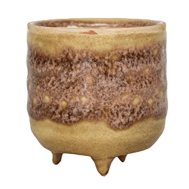 Morganite Reactive Glaze Planter with Feet