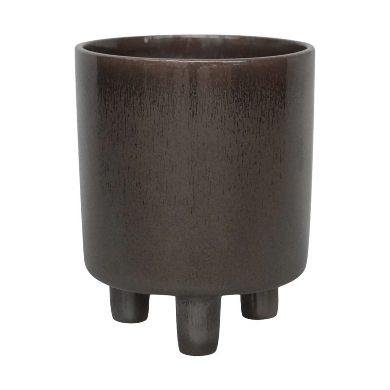 Pisa Reactive Glaze Planter in Mocha