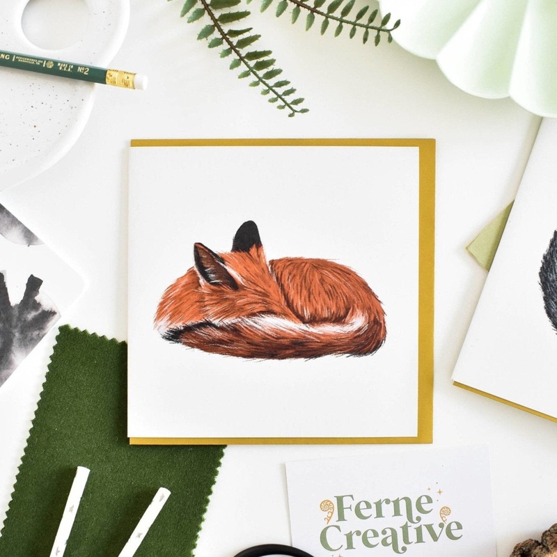 Sleeping Fox Greetings Card