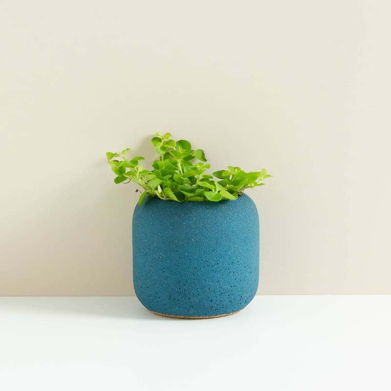 Teal Blue Willow Small Planter