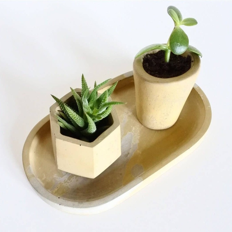 Yellow Concrete Mini Hexagonal Vessel – Ex-display