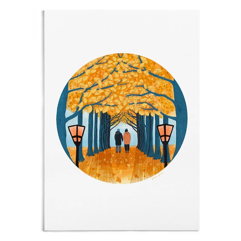 Autumn Walk Print|A4