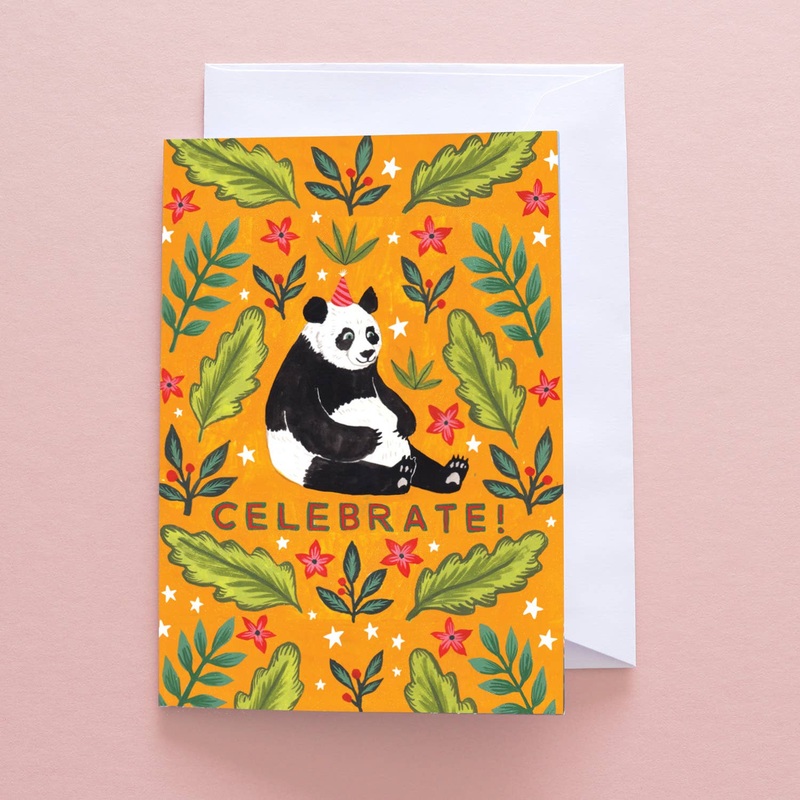 Celebrate! Panda Greetings Card