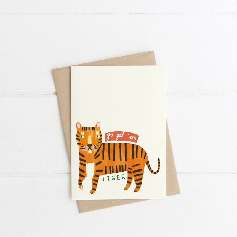 Go Get Em Tiger Greetings Card