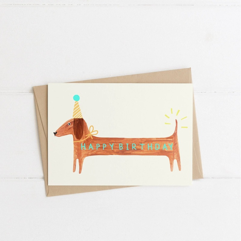 Happy Birthday Sausage Dog Greetings Card