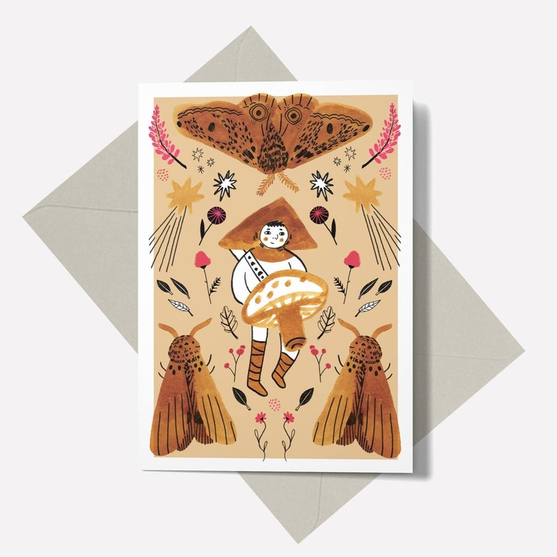 Mushroom Picker Greetings Card