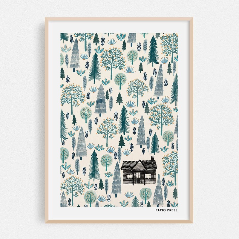 The Log Cabin Print|A4