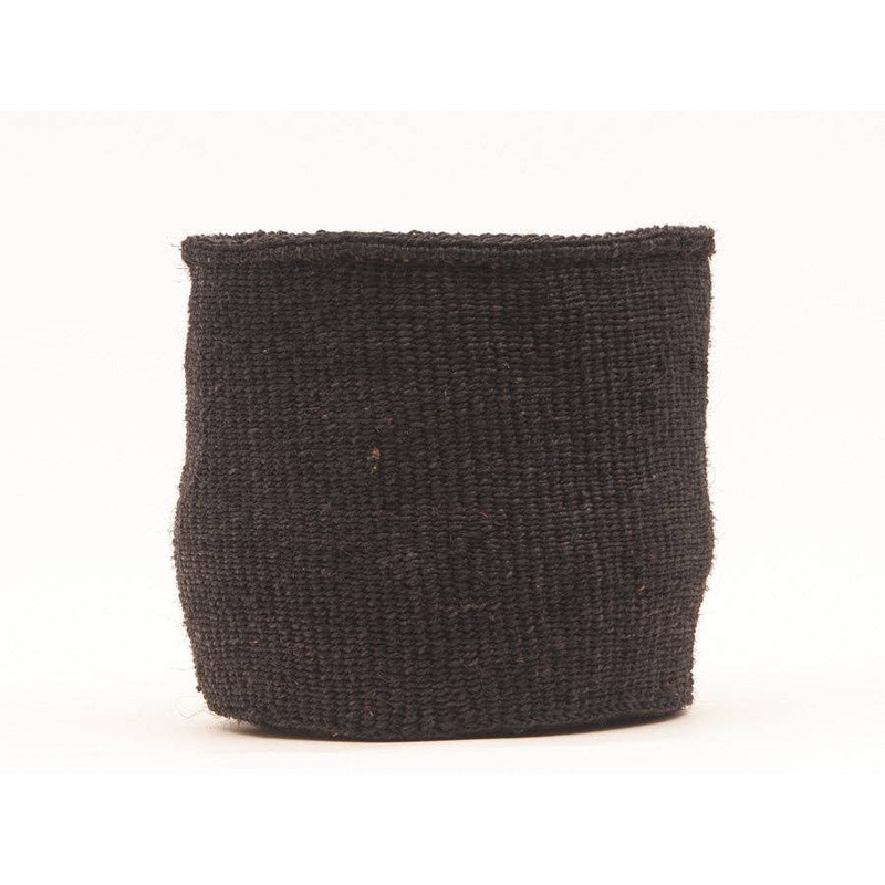 USIKU: Coal Black Woven Storage Basket