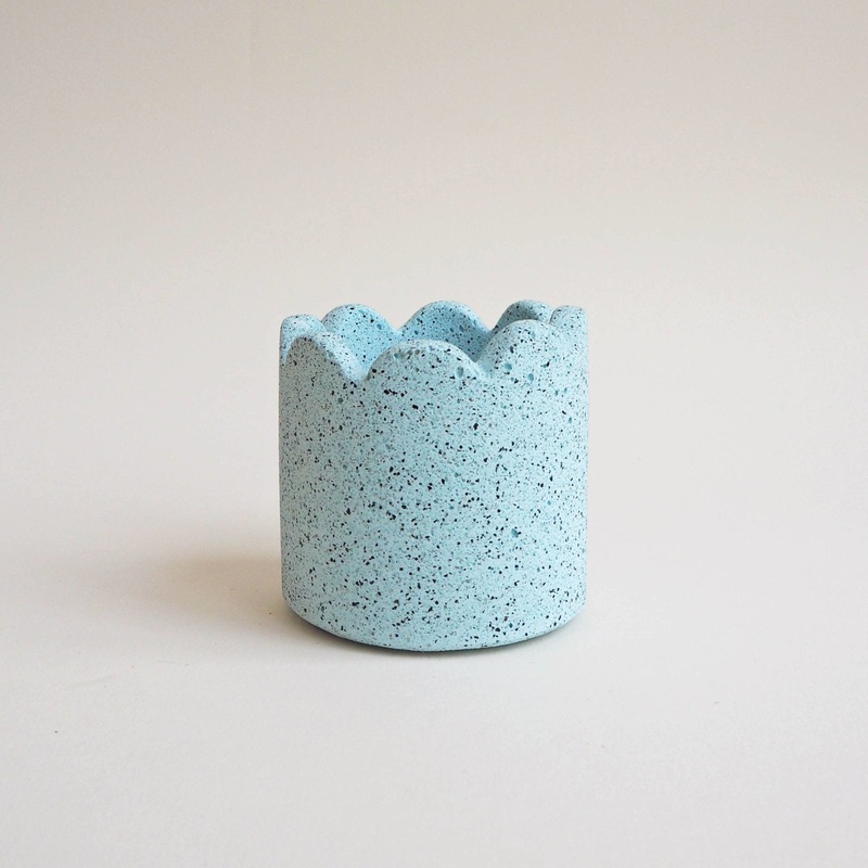Blue Scalloped Pot|6cm