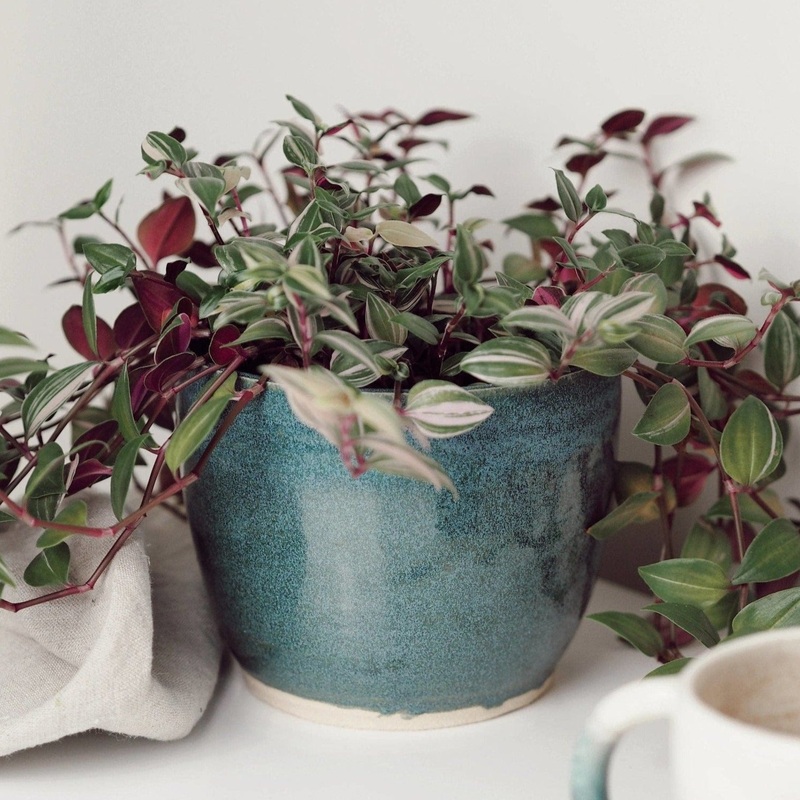 Green Handmade Ceramic Plant Pot