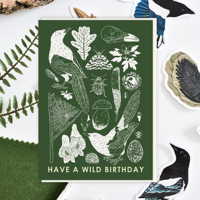 ‘Have a wild Birthday’ White and Green Greetings Card