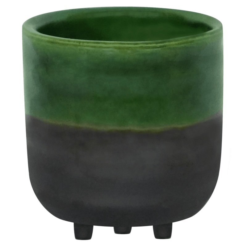 Jade Reactive Glaze Planter with Feet