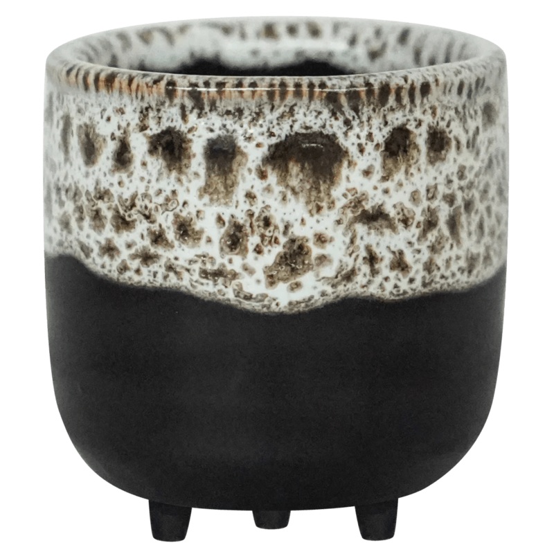 Marble Reactive Glaze Planter with Feet