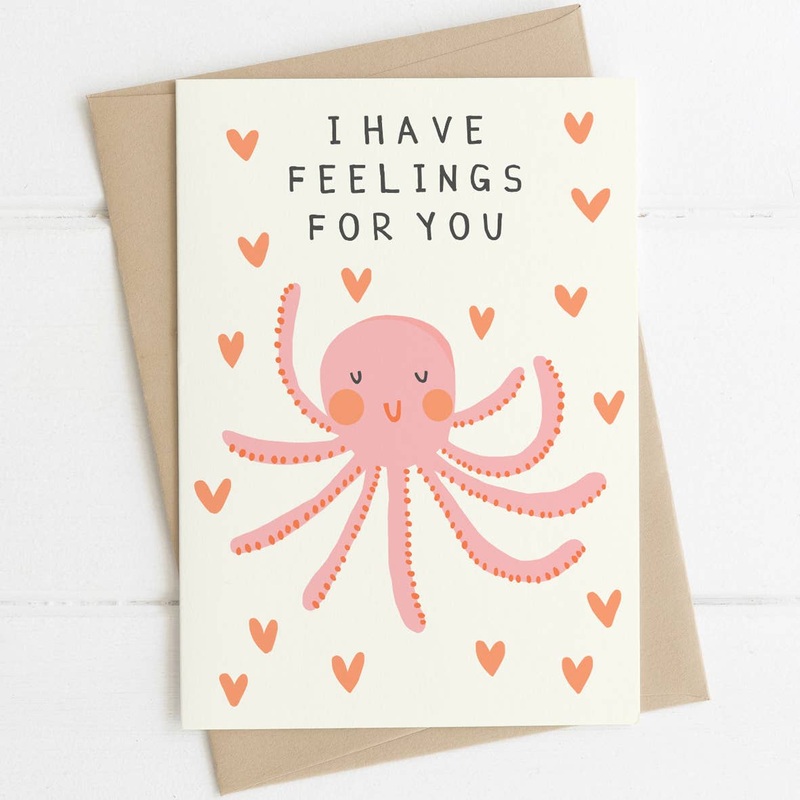 Octopus Feelings For You Greetings Card