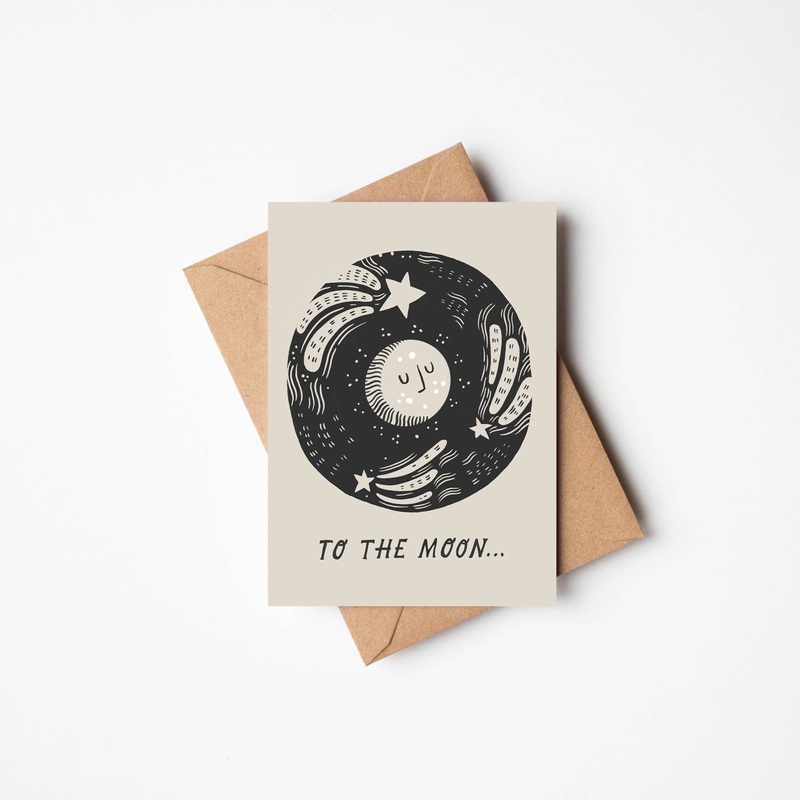 ‘To The Moon…’ Love Greetings Card