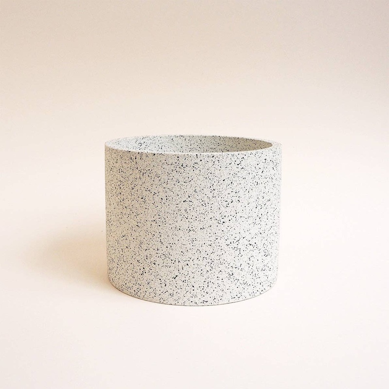 White Granite Jesmonite Pot|13cm
