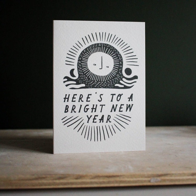 ‘Bright New Year’ New Year’s Sun Greetings Card