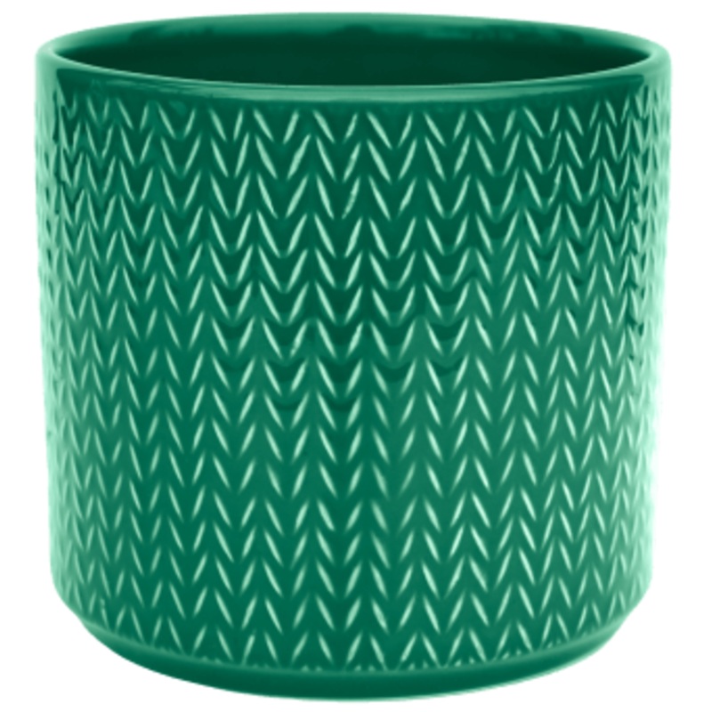 Chevron Planter in Emerald Green