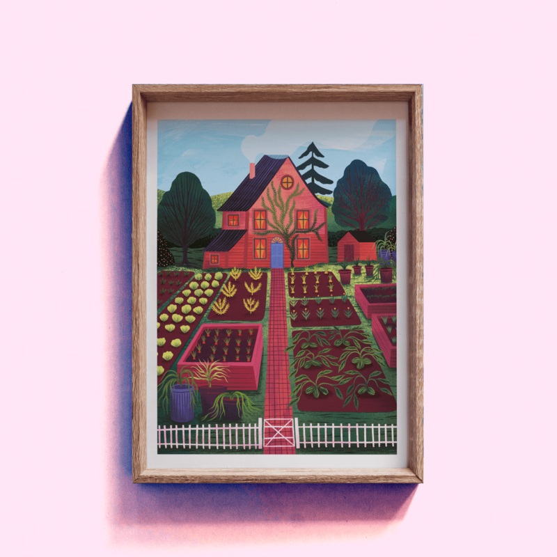 Cottage Garden Giclee Art Print