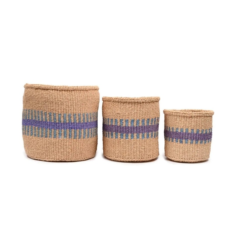 Huduma – Purple & Blue Stripe Woven Basket